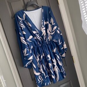 Blue and White Floral Dress